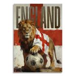 England World Cup Poster  Large Three Lions Football Wall Art Fan Gift UK Decor