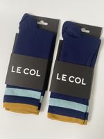 2 Pairs Le Col x Wiggins Exclusive Pro Cycling Socks L / XL Size 9-11 Navy Blue