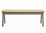 DFS Oak  Bench Grey Frame  Seat Solid Plain 125 x 35 x 45 cm RRP 189£