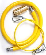 Yellow Gas Pipe 3/4" Flexi 1.5 metre Long Quick Release Commercial Catering Hose