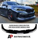 For BMW 1 Series F40 Gloss Black Front Splitter Spoiler Lip M Sport Performance