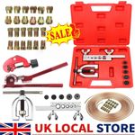 Car Brake Lines Repair Kit Copper Pipe Flaring Tool Set with 22 Nuts & Cutter