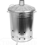 90L Galvanized Steel Incinerator Bin - Outdoor Fire Burner Dustbin for Leaves