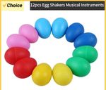 12Pcs Egg Shakers Musical Instruments Percussion Egg for Kids Toy Plastic Easte