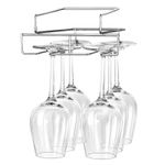 Under Cabinet Wine Glass Holder Chrome 8 Glass Capacity No Tools Required