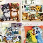 Animals Cushion Cover Making Kit Latch Hook Rug For Beginners Adults