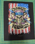 GUNS N' ROSES FLAG LARGE SIZE PRINTED SEW ON BACK PATCH OFFICIALLY LICENSED