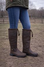 Horsemasters Leather-Lined Country Boots – Buff Nubuck, Waterproof, Durable