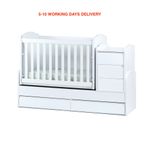 Luxury White Baby Convertible Cot Swing Function