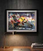 Barry Sheene MotoGP A3 print from painting by Greg Tillett poster Wall art