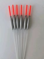 10 X slim Pole Floats. Glass stem 0.5g Silicon Included 2.5m tip 