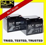 SLK  SCOOTER BATTERIES 2  12v 10AH 12AH 15AH 22AH 33AH 36AH 50AH 55AH 75AH
