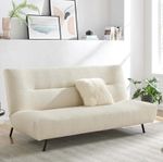 Fluffy Cream Boucle 2 Seater Sofa Bed - Cirrus