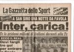 1980/81 Inter Milan v Real Madrid European Cup Semi Final Football Newspaper 