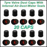 DUST AIR VALVE TYRE CAPS BLACK PLASTIC COVERS CAR BIKE WHEEL & MOTORBIKE NEW x20