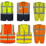 EXECUTIVE HI VIS VIZ VEST HIGH VISIBILITY WORK WAISTCOAT REFLECTIVE SAFETY TOP