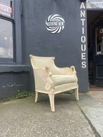 Vintage 20th Century Carved Mahogany Swan Armchair Arm Chair