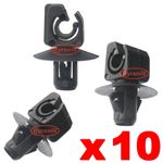 FORD REAR BRAKE LINE HOSE PIPE CLIPS BLACK PLASTIC HOLDER FASTENER FIXING X 10