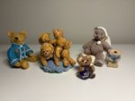 Collection Of 5 Teddy Bear Figurines Including Peter Fagan Bear & Pile Of Bears