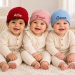 PERSONALISED Baby Beanie Hat  Cap Hat Boys Girls 0-12 Months