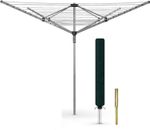 60M Large Heavy Duty Rotary Washing Line 4 Arms Outdoor Clothes Airer Dryer New
