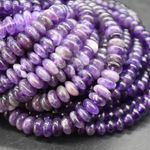 Amethyst Rondelle Beads - 6mm, 8mm - 15" strand, for Jewellery Making