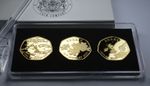 Boxed Trio of 24ct Gold BREXIT Commemoratives in 50p Coin Display Case. UK EU 