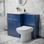 Nes Home 1100mm Freestanding Vanity Unit with Basin, Toilet, WC unit Royal Blue