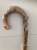 TALL HERDWICK RAMS HORN CROOK  on Hazel ,Walking and Hiking stick.