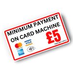 MINIMUM PAYMENT ON CARD £5 STICKERS CREDIT DEBIT CARD FOR TAXIS SHOP RETAIL