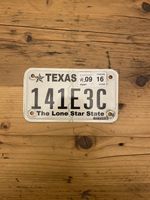 Vintage Texas The Lone Star State US Motorcycle Licence Plate  141E3C