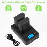 2x LP-E6 LP-E6N Battery&Charger For Canon EOS 5D 6D 7D 60D 80D Mark II 60Da 5DS