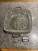 Vintage Queen Anne Silver Plated Square Glass Sectioned Serving Dish