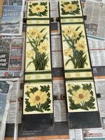 Victorian Fire surround Tiles, 1894 Floral theme. 