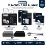 DeLonghi 12 Month Care Bundle Filters Descaler Softballs Glasses Cloths Scoop