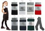 Girls Cotton Rich School Tights Winter Warm Thick Age 3 - 13 Yrs Black Blue Grey