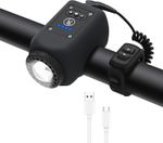 NEW Bicycle Horn with Large Range Floodlight,IPX5 Waterproof,USB Rechargeable