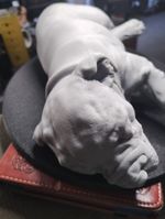 "THE SLEEPING STAFFIE"- STAFFORDSHIRE BULL TERRIER ORNAMENT