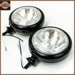 5" Pair Black Classic Car Halogen Spotlamps Spotlights Universal 