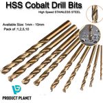 1mm-10mm HSS Gold Cobalt Jobber Drill Bit Drilling Stainless Steel & Hard Steels