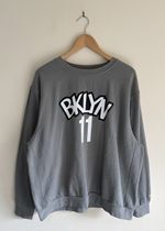 Brooklyn Nets NBA Nike Jordan Irving #11 Grey Crewneck Sweatshirt Mens Size XL