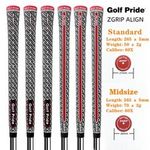 1-13 Pcs Golf Grips Standard Midsize Size ZGRIP ALIGN Cotton Thread Rubber Grips