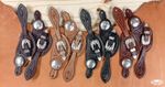 Western Leather Spur Straps - Silver Accents - Floral Tooling - 4 Color Choices