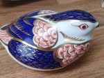 Royal Crown Derby Paperweight Quail Silver Stopper