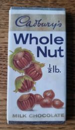 Vintage Cadburys Whole Nut Chocolate Bar 1/2 Lb Shop Advertising TV Prop Dummy 