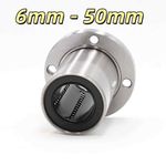 6mm - 50mm Flange Linear Bearing LMFC6/8/10/12/16/20/25/30/35/40/50LUU Bore