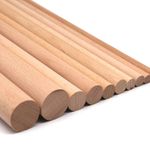 3mm to 50mm High Quality Wooden Dowels 30cm Length Craft Pole Stick Hardwood