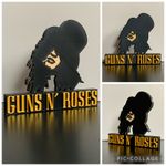 3D GNR Guns N Roses Slash Classic Metal Decorative Wall Shelf Desk  ManCave Gift
