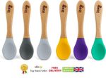 Baby cutlery set 6 Pack Weaning Spoons Bamboo Silicone Itsy Spoonz Tip soft Eco