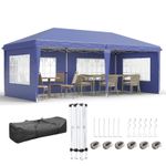 Outsunny 3 x 6m Heavy Duty Gazebo Marquee Party Tent with Storage Bag Blue